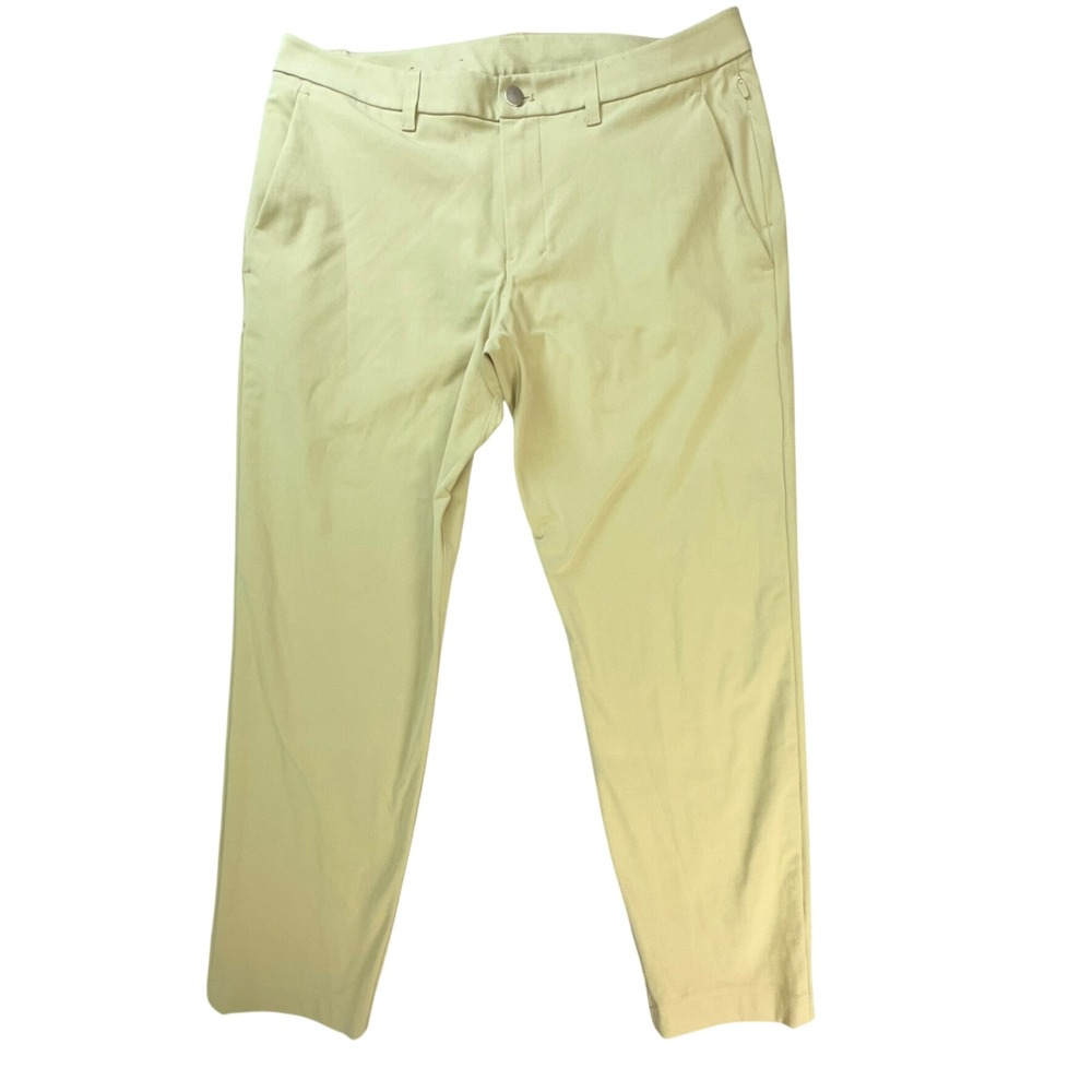 Lululemon ABC Slim-Fit Trouser Men 33 Tan Warpstreme Chino Tapered Pants